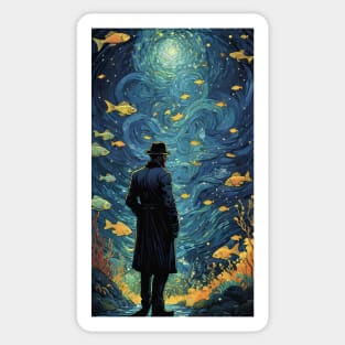 Starry Night Aquarium: Van Gogh-Inspired Ocean Symphony Sticker